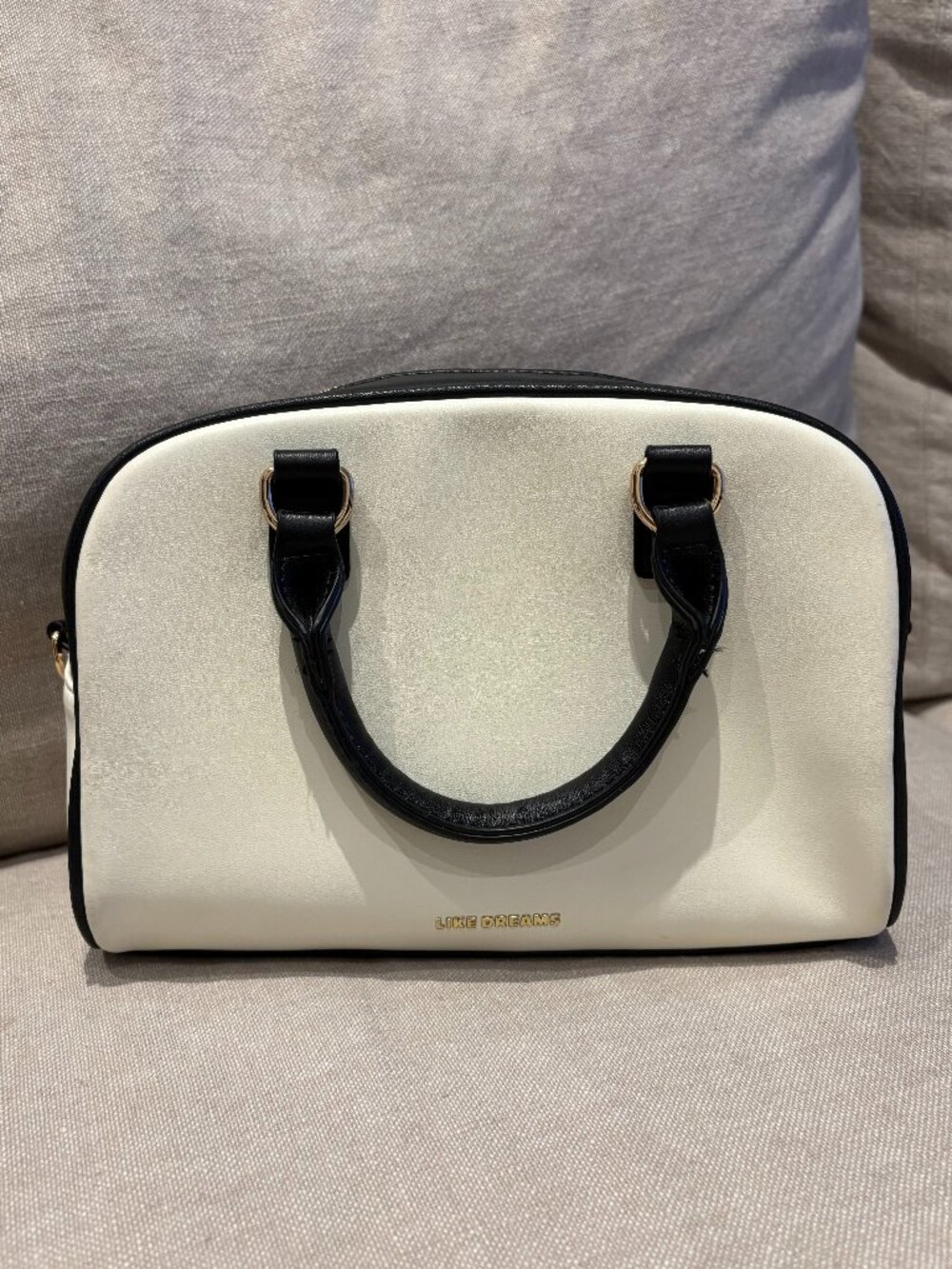 Like Dreams - Satchel Bag - Ivory & Black